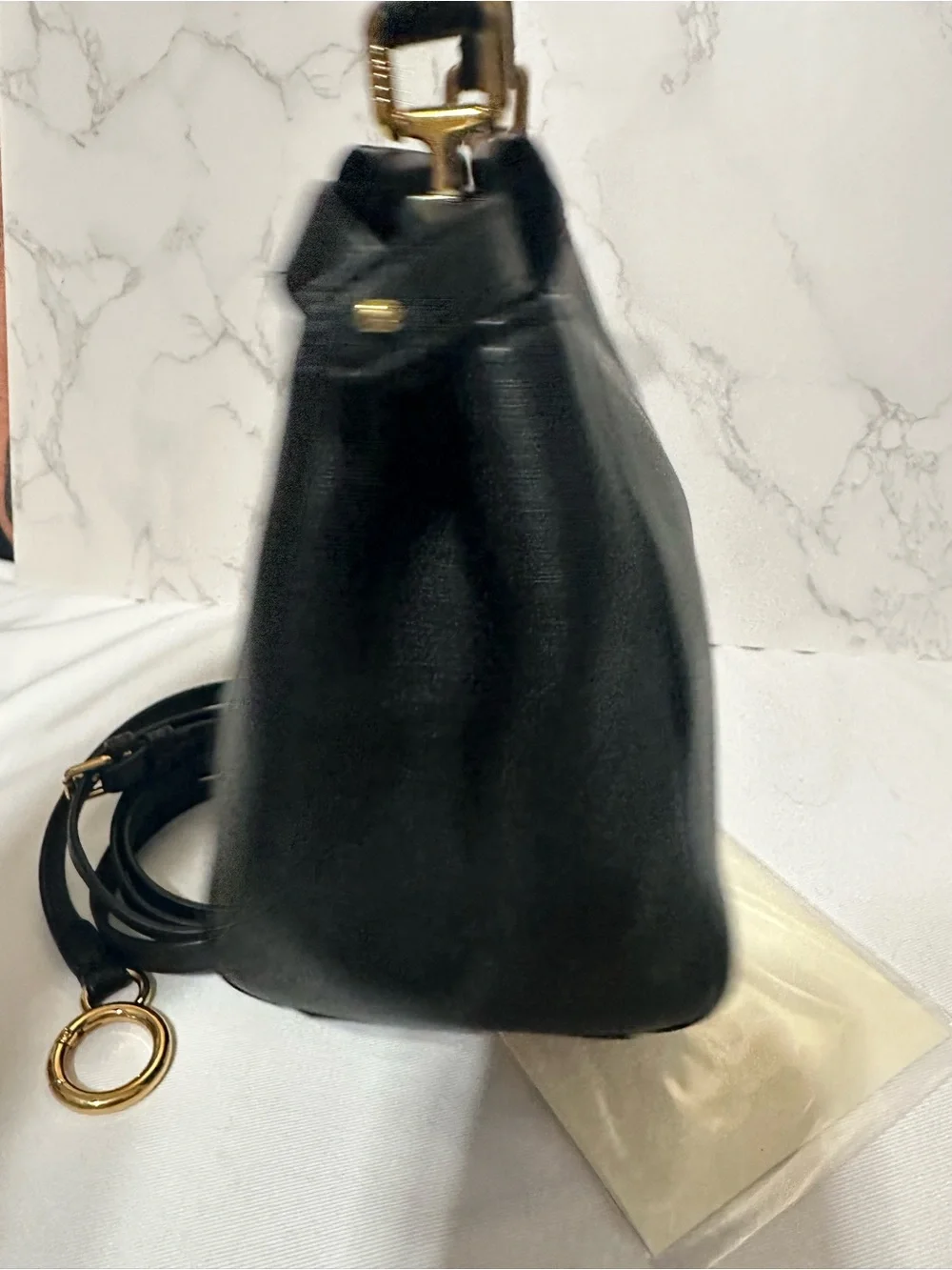 FENDI ❤️🌟PEEKABOO MINI BLACK CALF LEATHER ⭐️ - Picture 4 of 15